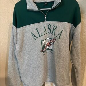 Green and Gray Alaska Quarterzip Sweatshirt
